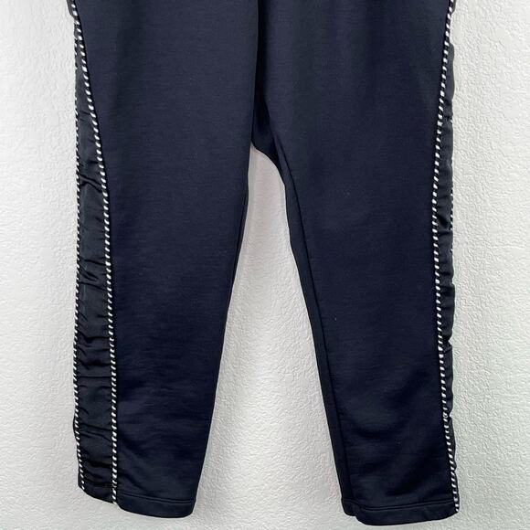 The Kooples Grosgrain Trim High Rise Tapered Black Ankle Jogger Sweatpants XS/LG - Picture 9 of 16